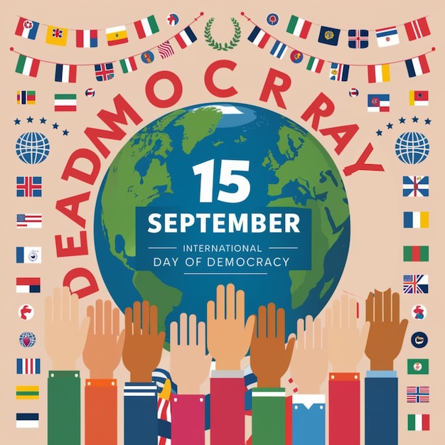 Global Democracy Celebration Poster for 15 September 1