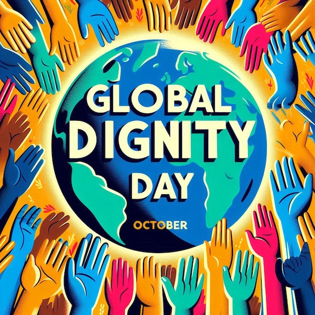 Photo global dignity day empowering and respectful vector design