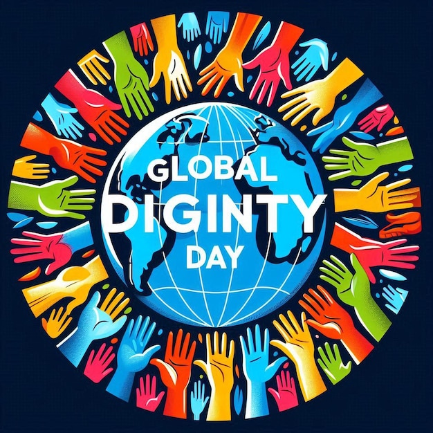 Photo global dignity day empowering and respectful vector design