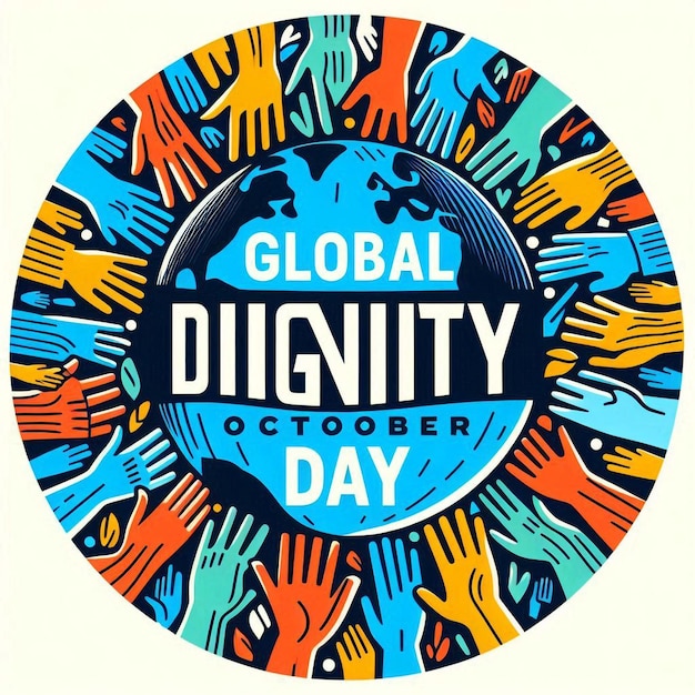 Photo global dignity day empowering and respectful vector design