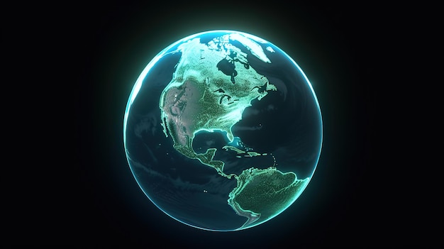 Global earth sphere view from space Generative ai