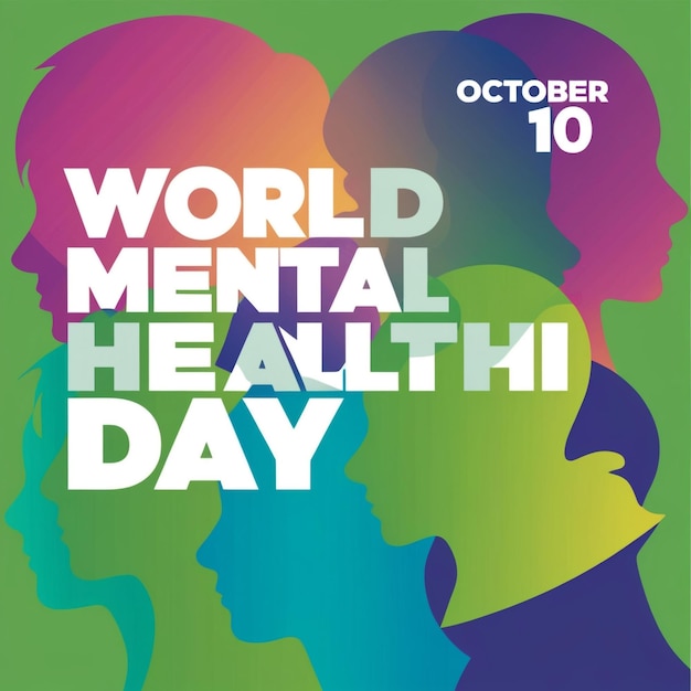 Photo global education support mental health day poster creative vector design