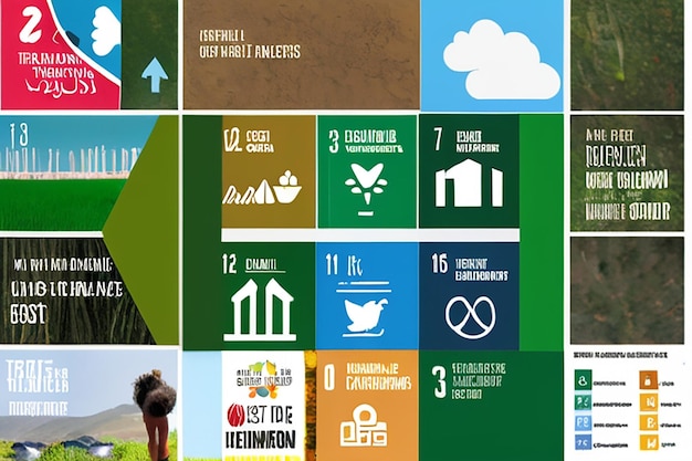 Photo the global goals sustainability development 13 thirteen climate action green