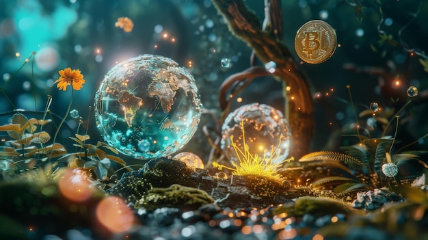 Global Growth Bitcoin in Natures Embrace Enchanted CryptoForest