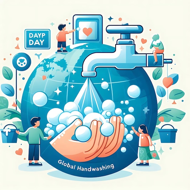 Photo global handwashing day new illustration