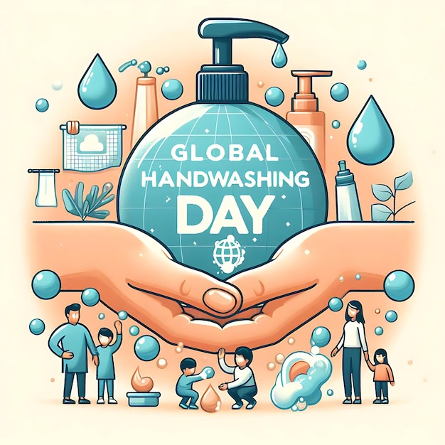 Photo global handwashing day new illustration