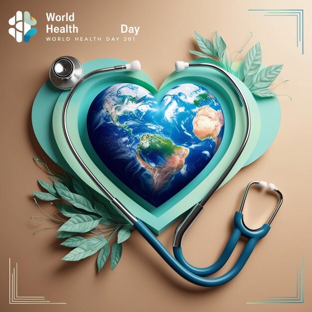 Photo global heartbeat celebrating world health day with unity and care