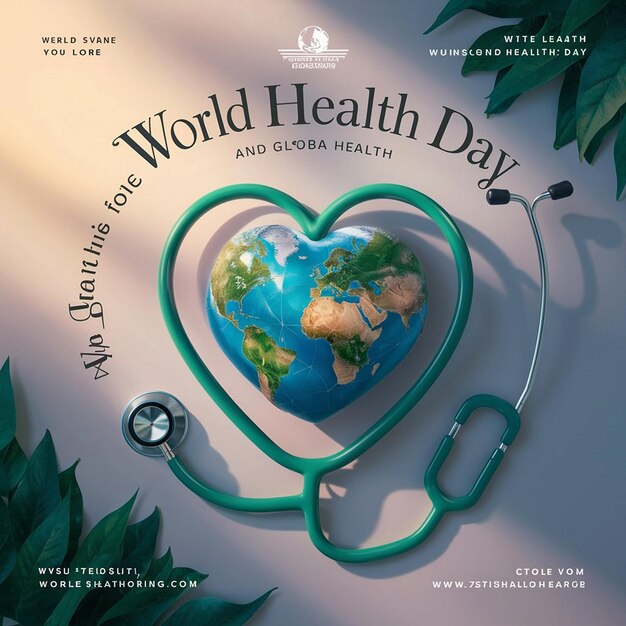 Photo global heartbeat celebrating world health day with unity and care