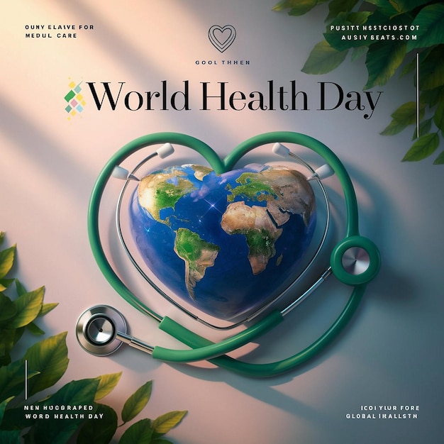 Photo global heartbeat celebrating world health day with unity and care