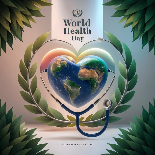 Photo global heartbeat celebrating world health day with unity and care