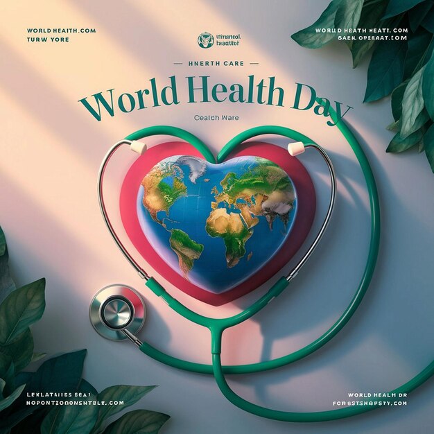 Photo global heartbeat celebrating world health day with unity and care