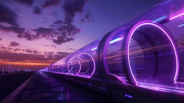 Photo global hyperloop network connecting cities with futuristic pods for passenger transportation concept hyperloop technology futuristic transportation global connectivity citytocity pods