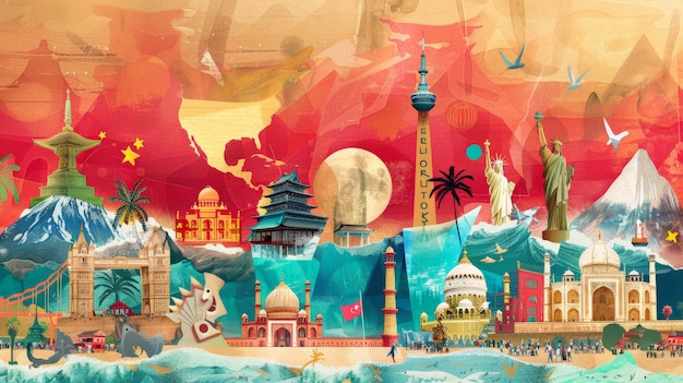 Global Landmarks Collage A World of Wonder