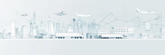 Global Logistics and Trade Network Abstract illustration of a global logistics and trade network w