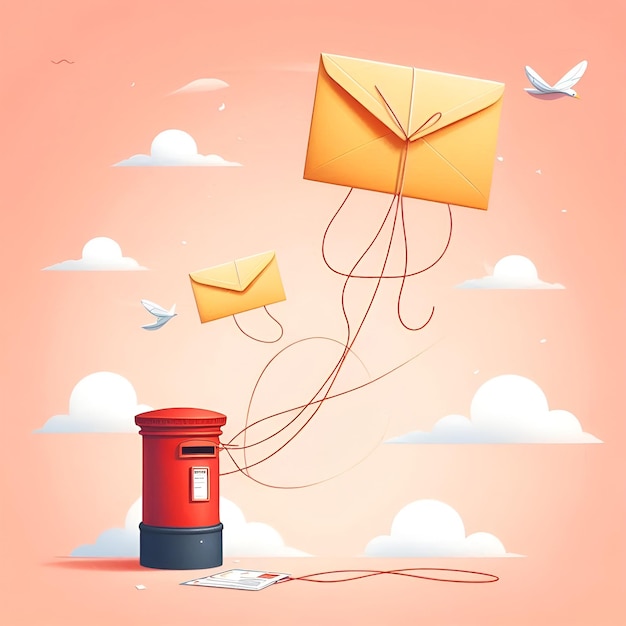 Global Mail and Communication Concept for World Post Day Design Ai Generative