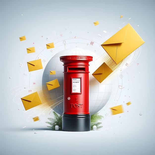 Global Mail and Communication Concept for World Post Day Design Ai Generative