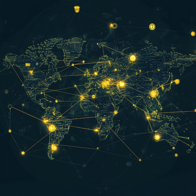 A global map highlighting the spread and influence of fintech companies worldwide