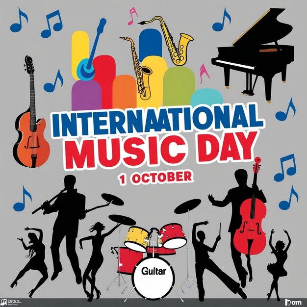 Photo global music day creative design