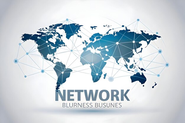 Photo global network concept flat vector globe with connected nodes smart business tone