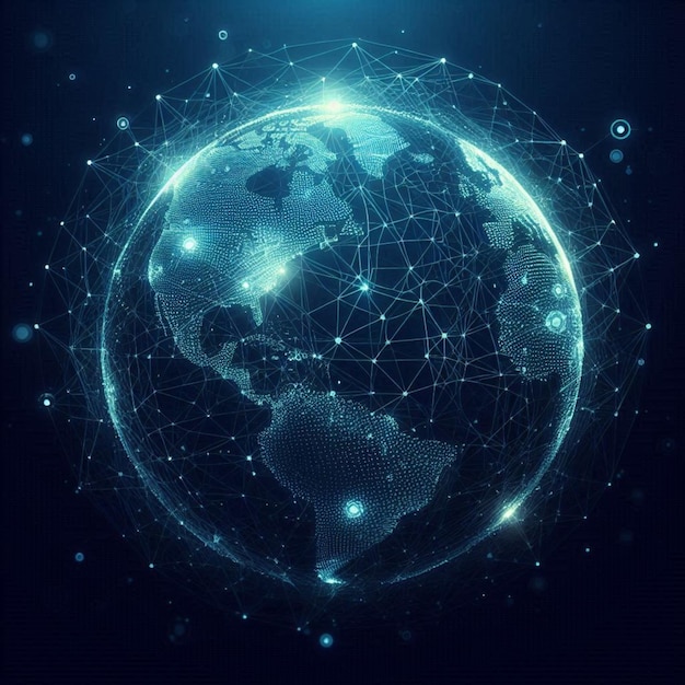 Global Network Of Connecting Points Representing Digital Communication