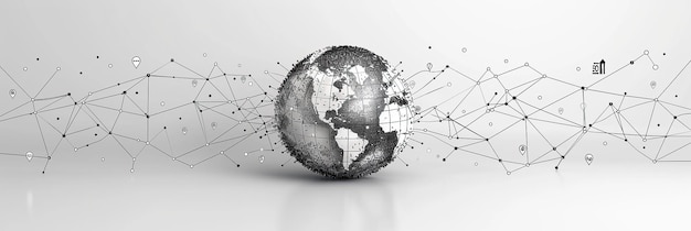 Global Network Connections with a 3D Globe