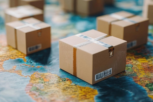 Photo global shipping options on an ecommerce platform with international tracking