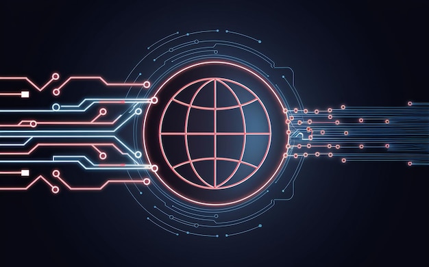 Global Technology connected with technology background