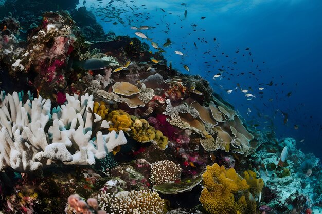 Photo global warming create an evocative image capturing the beauty and fragility of coral reefs threatene