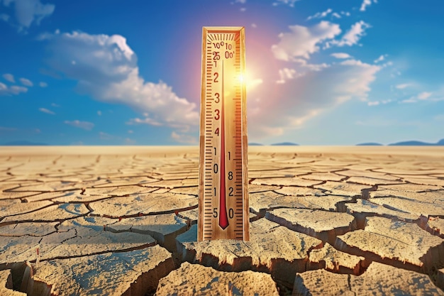 global warming thermometer close up