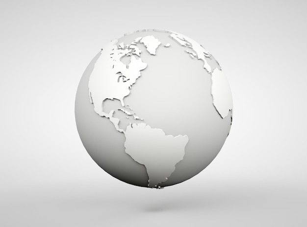 Globe 3d Earth world map Global digital communication modern realistic sphere planet