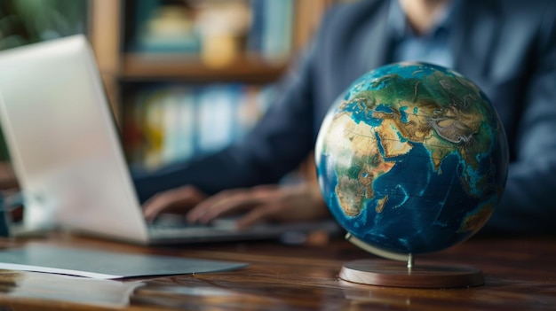 Photo the globe on the desk