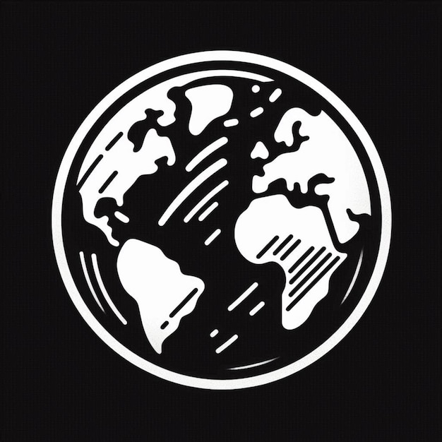 Photo globe earth web world icons vector white on black