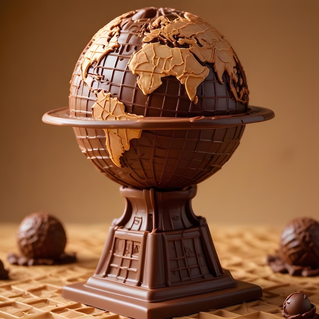 Globe made by Chocolate World chocolate Day