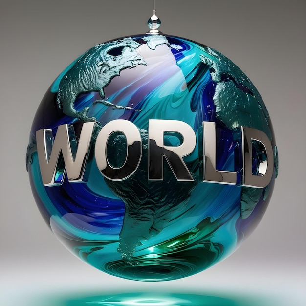 Photo a globe that has the word world on it