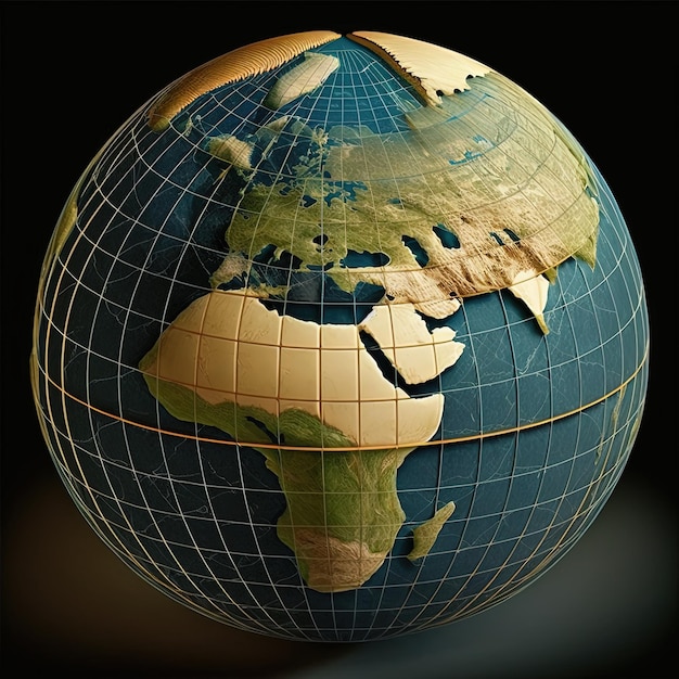 A globe with the continent of africa on it