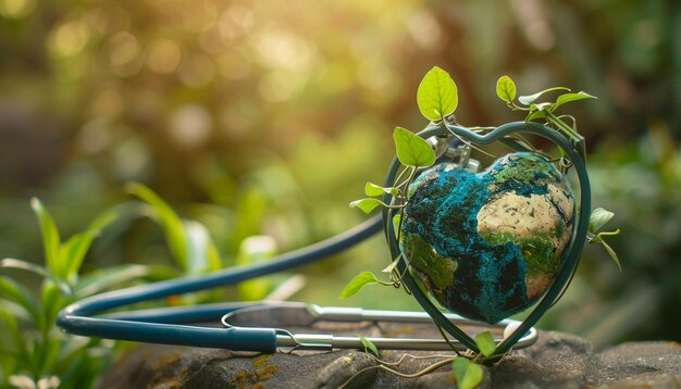 Photo a globe with the earth on it