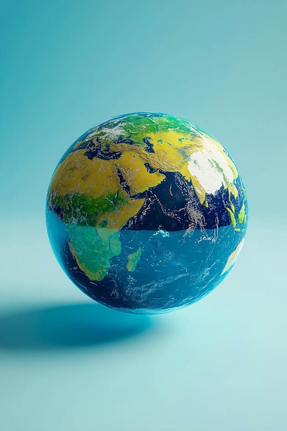 a globe with the earth in the middle and the blue background