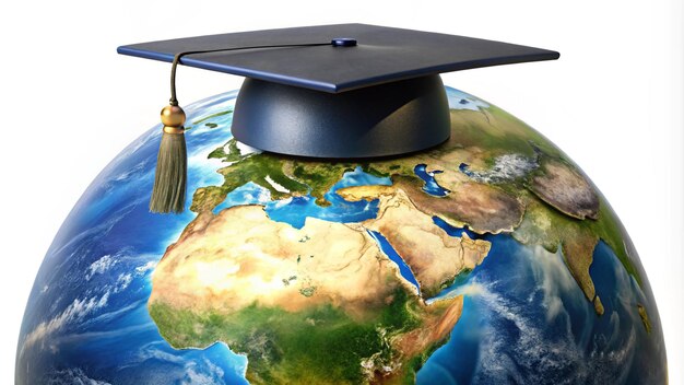 a globe with a globe on it and a globe with the words graduation on it