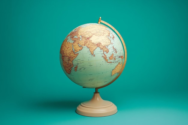 Photo a globe with a gold ring around the bottom