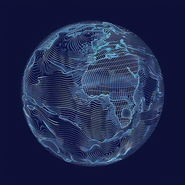 Photo a globe with lines drawn on it and the words earth on the bottom