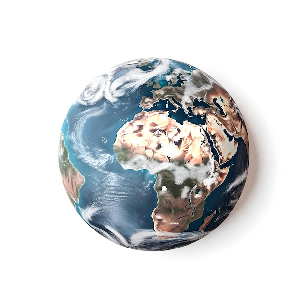 A globe with a map of africa on it