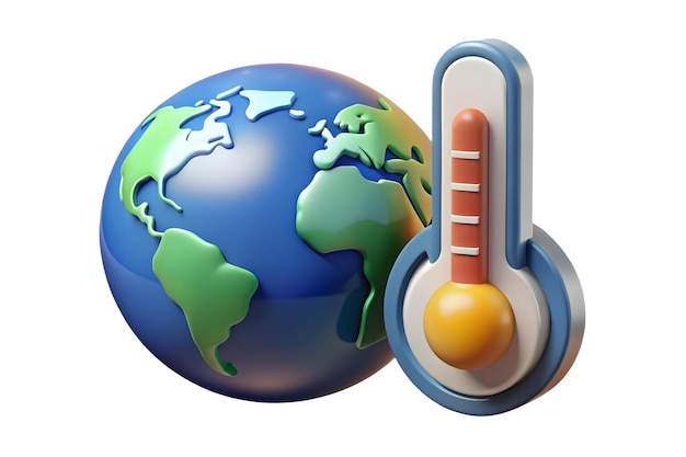 a globe with thermometer showing the temperature of the temperature