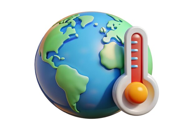 a globe with a thermometer and the word temperature on it