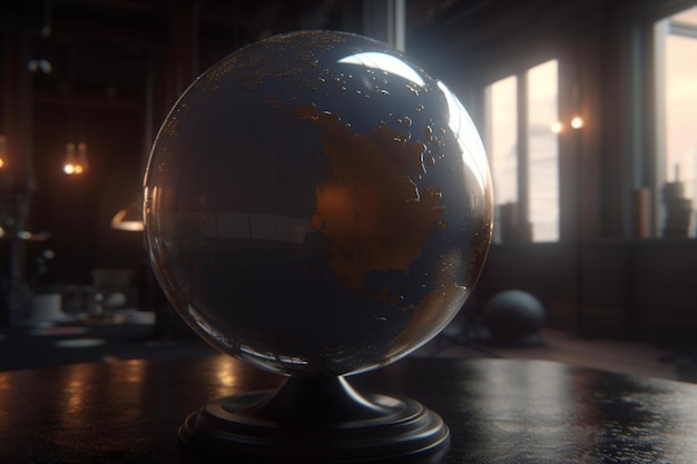 A globe with the word " on it's side