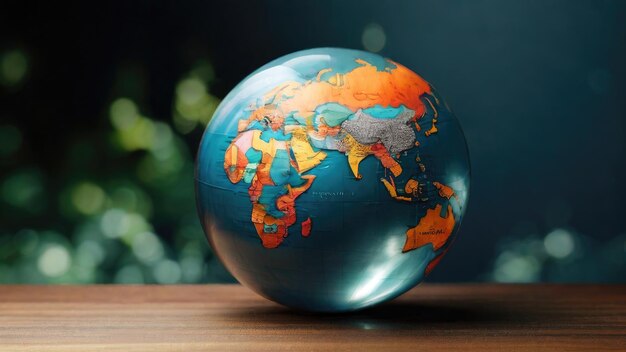 a globe with the word world on it