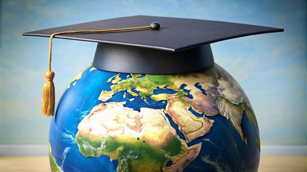 a globe with the words graduation on it