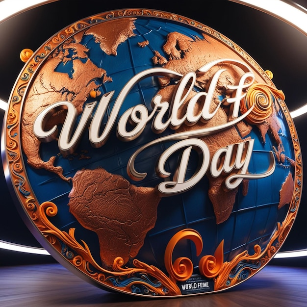 Photo a globe with the words world day written on it