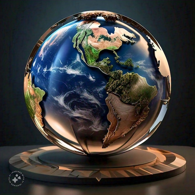 a globe with a world map on it and the words quot earth quot on it