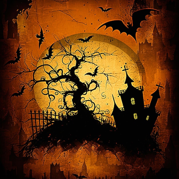 Gloomy Halloween Citadel in Orange