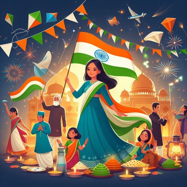 Photo glorious freedom honoring india independence day traditions